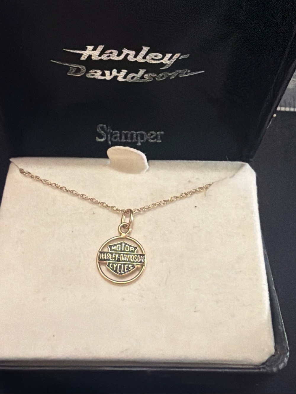 Stamper Harley Davidson 10k Gold Necklace With Box